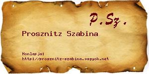 Prosznitz Szabina névjegykártya