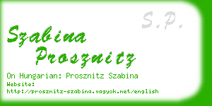 szabina prosznitz business card